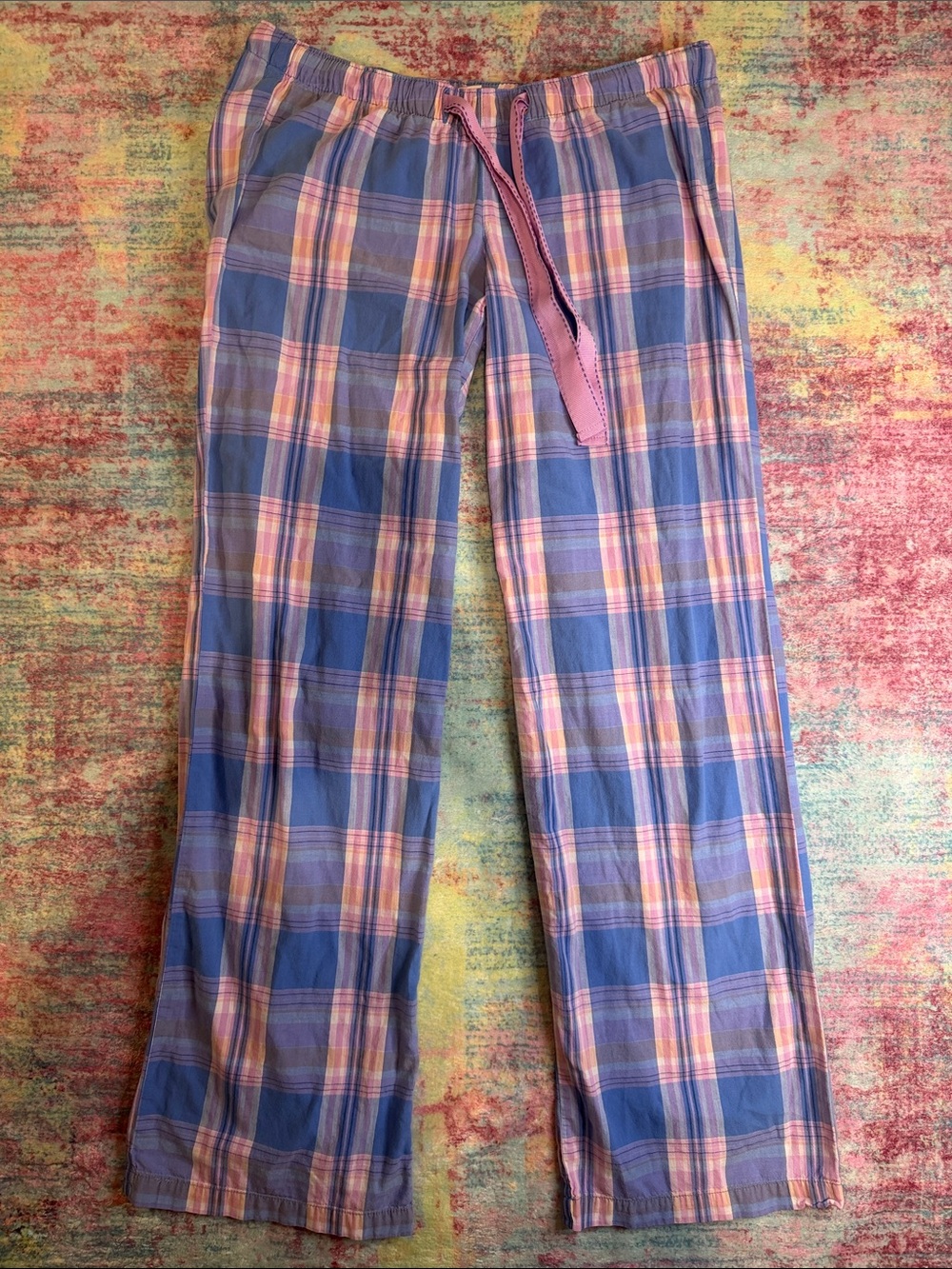 Old Navy Women's Plaid Pajama Pants - Blue and Pink